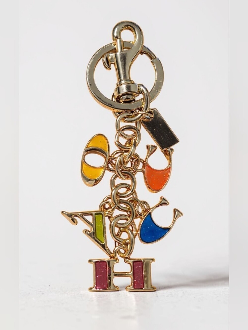 SASSIFIED BOUTIQUE NWT Gold Charm Keychain with Colorful Enamel Letter Charms